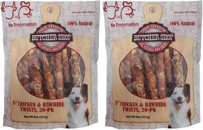 Butcher Shop 8" Chicken & Rawhide Rolls Dog Treats (2 Pack - 10 oz per Pack) - Image 11