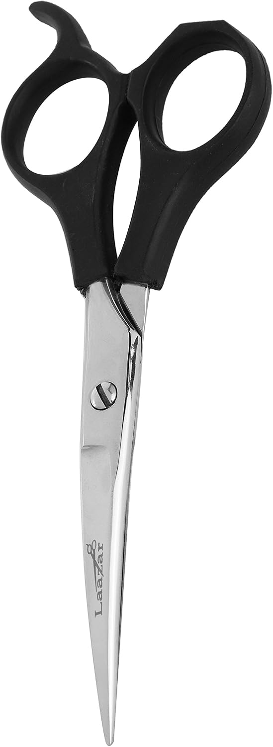 Stainless steel pet grooming shears with finger rest