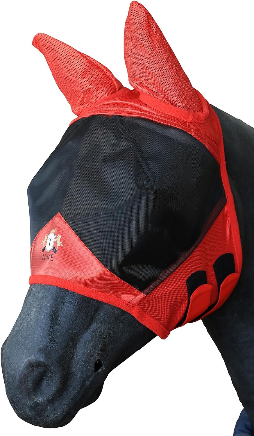 T TEKE Fine Mesh Horse Fly Mask w/Ears, UV Blocking 3D Eye Visor with Extra Fleece Cushioned Forehead, Protection from Insect Pests - Image 10