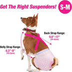 Authentic USA imported pet care elastic belly band keepers side view.