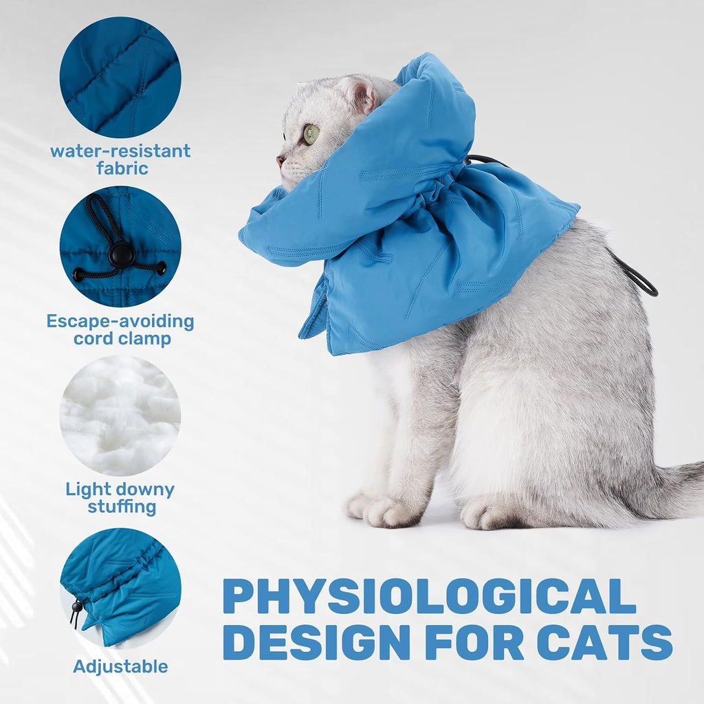Waterproof lightweight puppy recovery collar with adjustable drawstring close up
