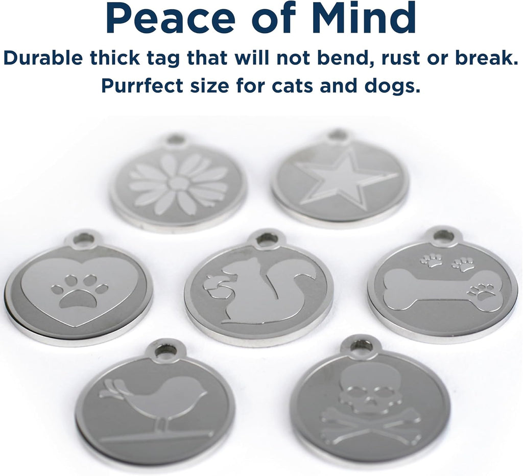 GoTags mirror finish cat collar identification tag
