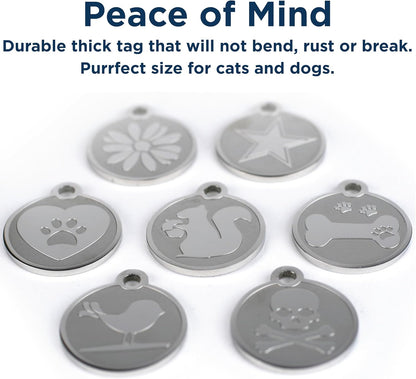 Polished mirror finish stainless steel pet identification accessory with split ring
