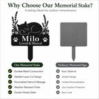 Personalized Cat Memorial Garden Stake, Custom Metal Cat Grave Marker with Name and Message, Cat Loss Sympathy Gift for Yard Garden Cemetery (Sleeping Cat) - Image 5