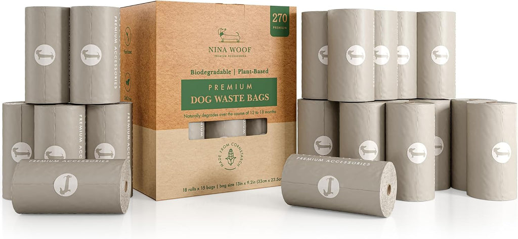 NINA WOOF Dog Poop Bags Rolls - 90 Compostable & Biodegradable for Puppy Walks, Travel, Thick Refill Housebreaking dog poo bags Premium Cornstarch Pet Poo Bags Dogs - Image 11