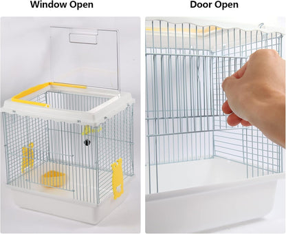 Hamster Travel Portable Carrier Cage Small Animal Carry Case with Water Bottle&foodbowl& for Dwarf Hamster,Ferrets,Hedgehog,Chinchilla(White) - Image 3