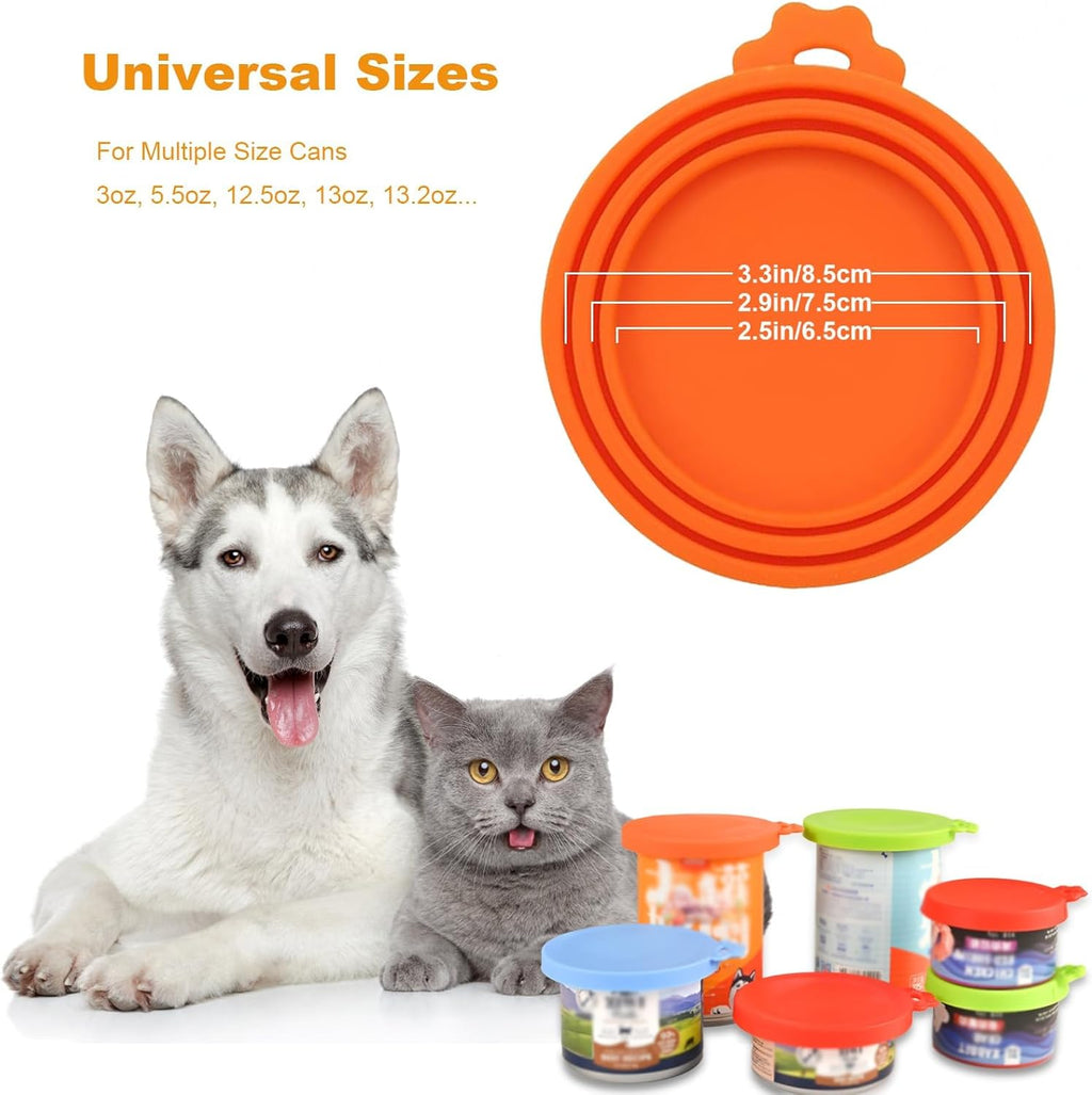 Yobbai pet food covers applied to various cat and dog food cans