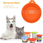 Yobbai pet food covers applied to various cat and dog food cans