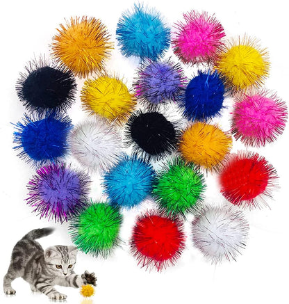 PET SHOW 20 Pcs Cat Crinkle Toy Ball 2.5inch Mylar Cat Pounce Chase Toys Colorful Paper Ball Chase Training Activity for Cats Kittens - Image 14