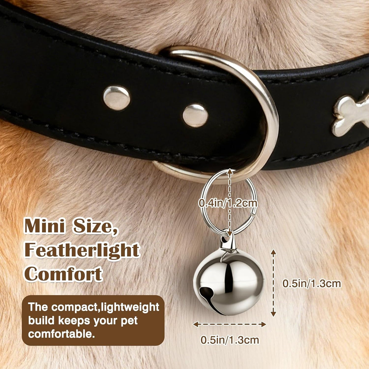 Lightweight silver tracking bells for cats and dogs highlighting sturdy metal build