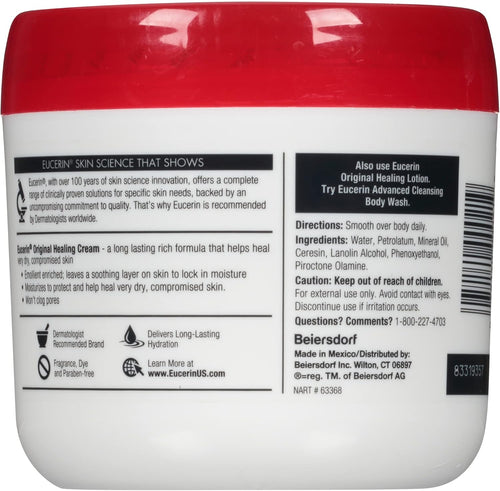 Eucerin Original Moisturizing Creme 16oz jar fragrance-free for very dry sensitive skin daily use