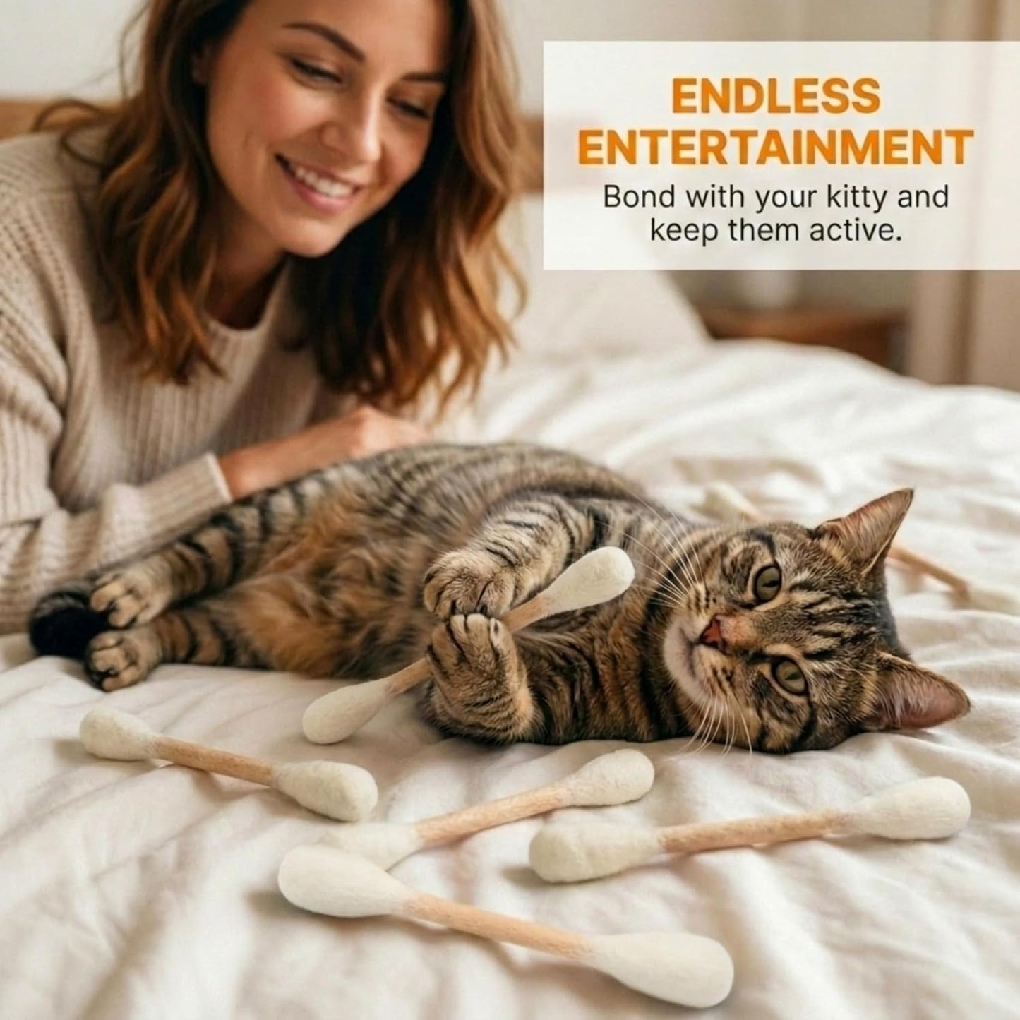 Durable handmade wool cat toys for kitten exercise
