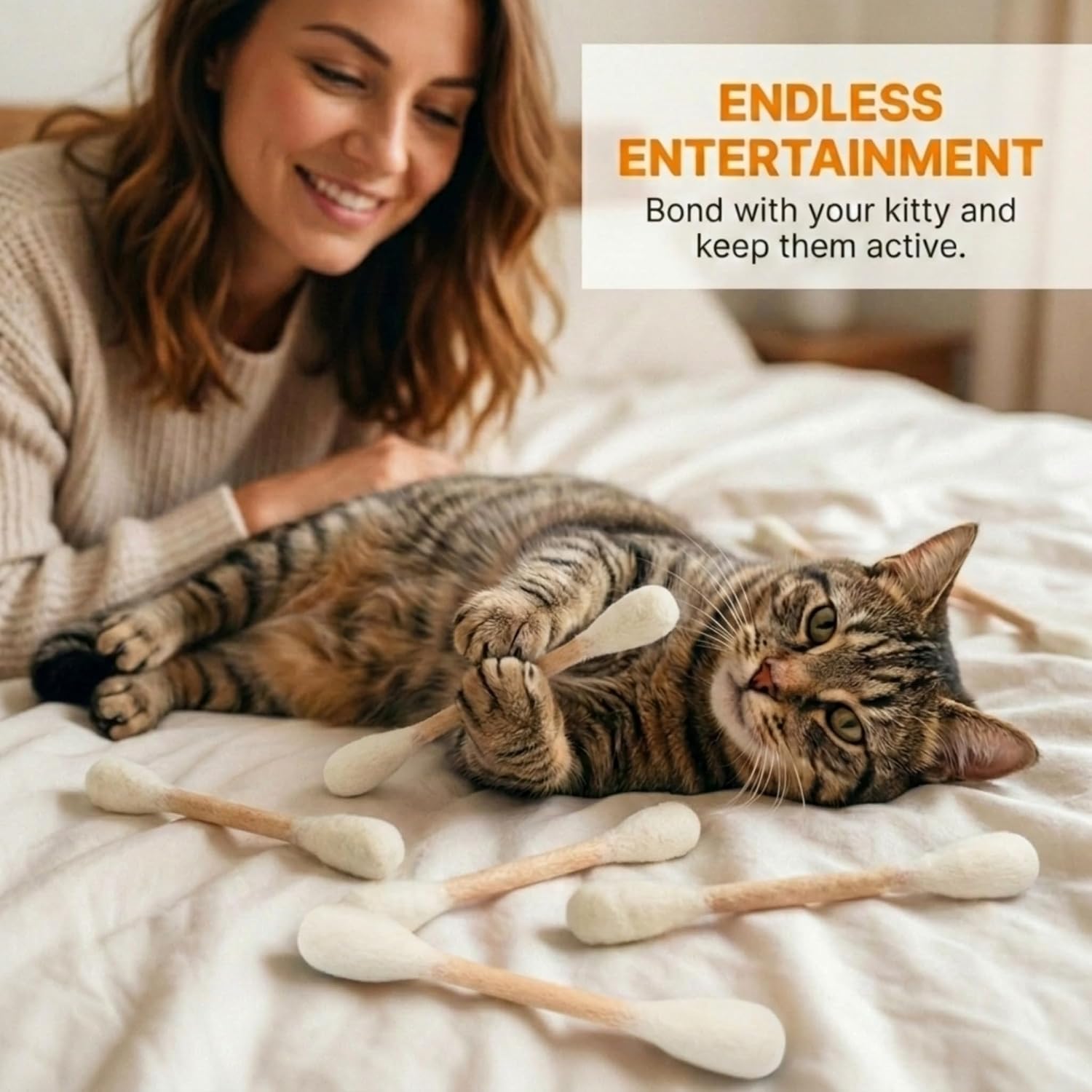 Durable handmade wool cat toys for kitten exercise