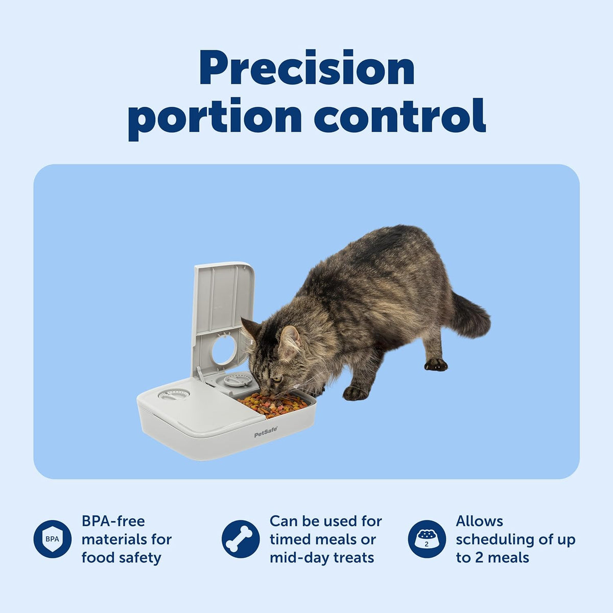 BPA free removable tray of PetSafe automatic pet feeder for easy cleaning