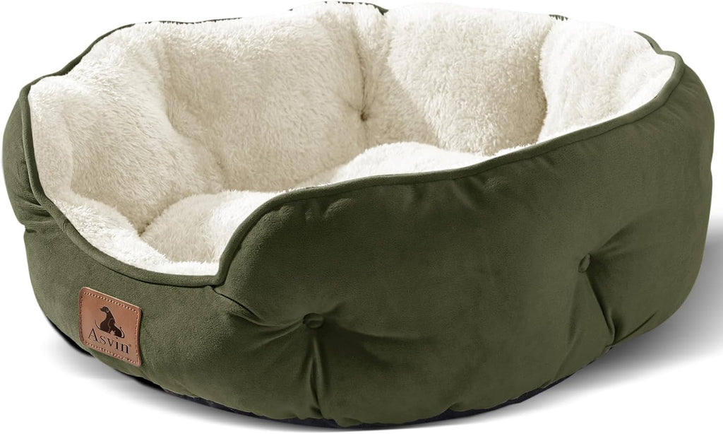 Asvin Small Dog Bed for Small Dogs, Cat Beds for Indoor Cats, Pet Bed for Puppy and Kitty, Extra Soft & Machine Washable with Anti-Slip & Water-Resistant Oxford Bottom, Grey, 20 inches - Image 9