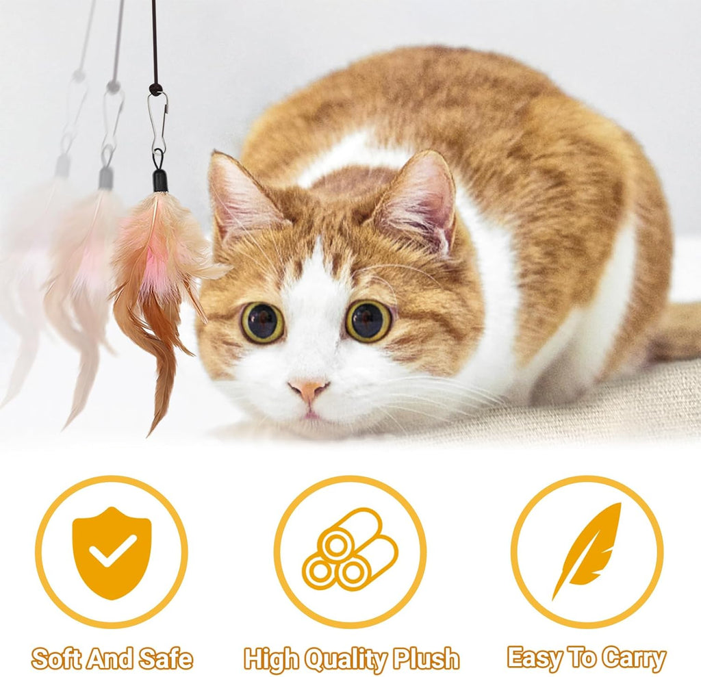 QUOZUO cat wand refill accessories attached to a climbing frame