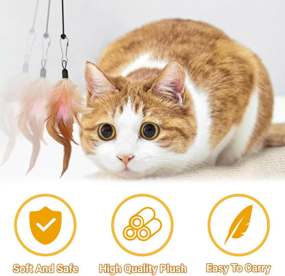 QUOZUO cat wand refill accessories attached to a climbing frame