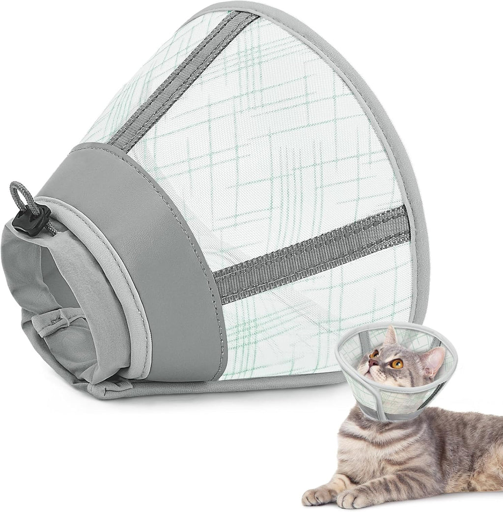 Supet Cat Cone Collar Soft, Air Mesh Recovery Collar to Stop Licking, Breathable Neck Cone Alternative, Lightweight Cat Head Cone Anti Scratch (Orange,S) - Image 9