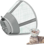 Supet Cat Cone Collar Soft, Air Mesh Recovery Collar to Stop Licking, Breathable Neck Cone Alternative, Lightweight Cat Head Cone Anti Scratch (Orange,S) - Image 9