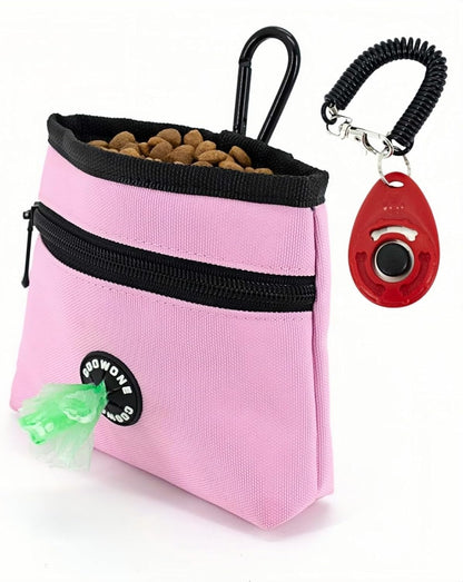Dog Treat Pouch with Pet Training Clicker, Detachable Dog Puppy Training Treat Bag, 900D Oxford Cloth Magnetic Closure Small Dog Poop Bag Holder for Travel or Outdoor Use - Image 10