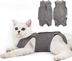 Adjustable neck detail on Doton cat recovery pajama suit