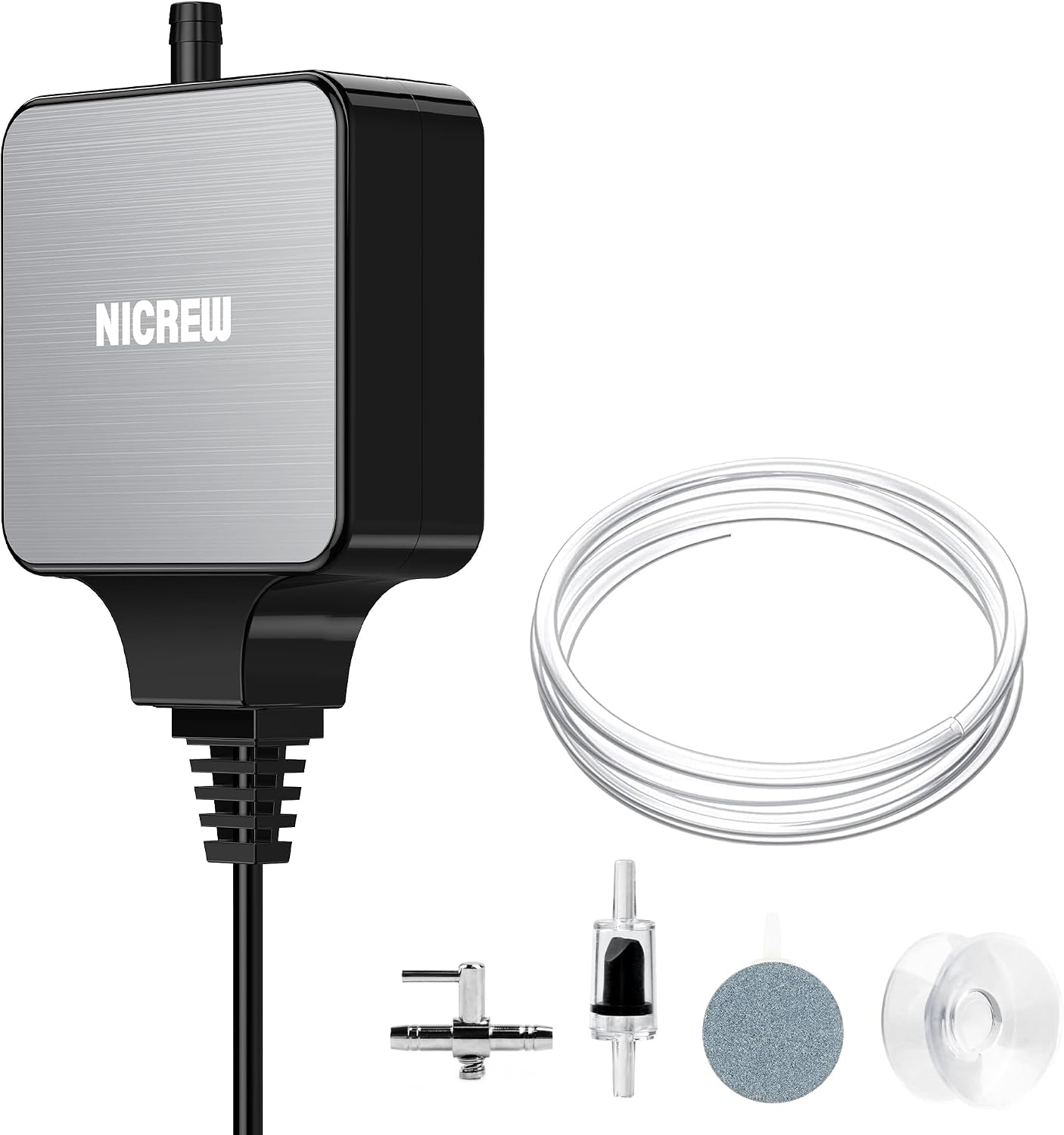 Packaging of authentic Nicrew nano silent aquarium air pump