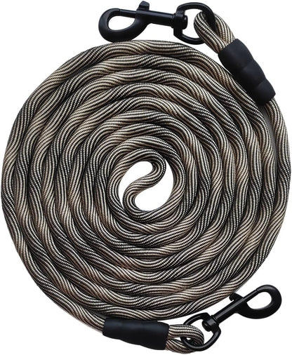 BTINESFUL Dog Tie Out, Check Cord Long Tether Rope Leash, 8ft 12ft 20ft 30ft 50ft 75ft Yard Training Dog Lead - Large Medium Small Dogs Outdoor Playing, Camping, or Backyard (12ft, Orange Black) - Image 15