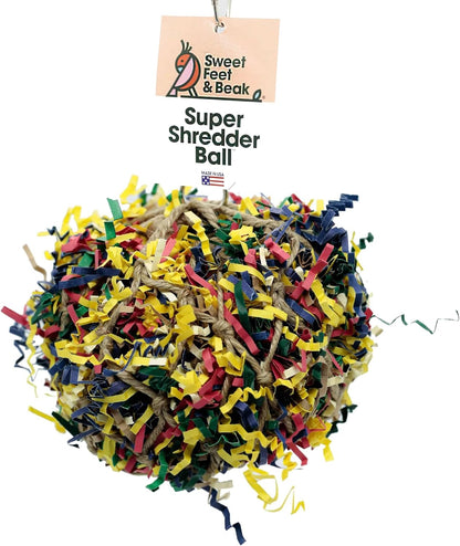 USA imported authentic premium parrot chew toy packaging display.