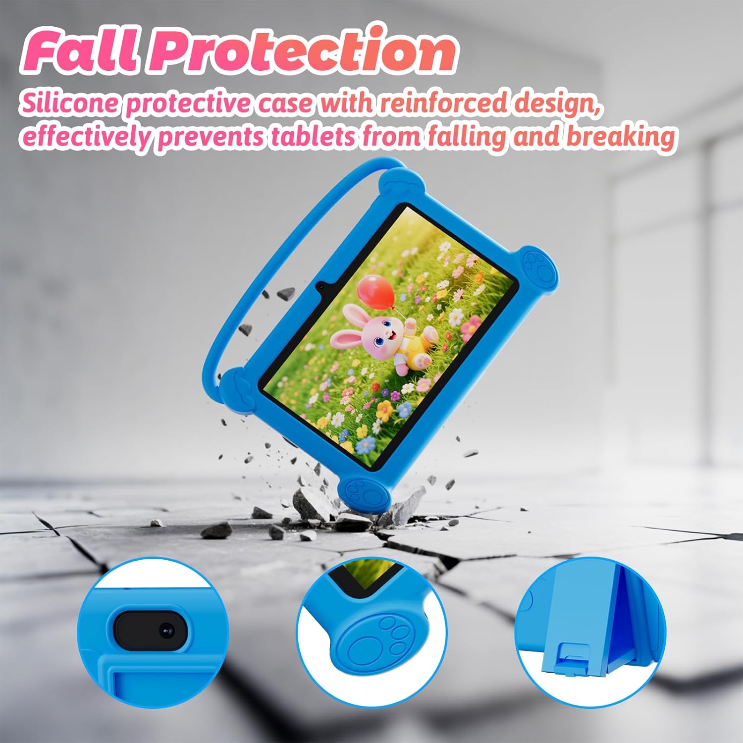 DIGITHINK 7 inch tablet for kids with parental control settings menu active on the high-definition display panel.