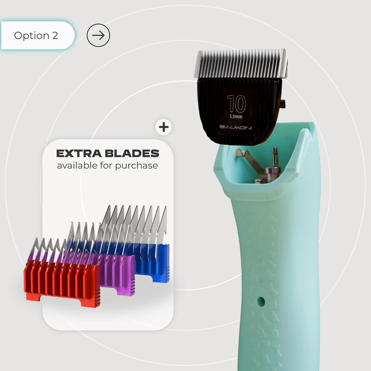 Quiet motor professional pet trimmer side view highlighting the compact and sleek build.