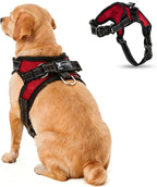 Copatchy no pull reflective dog harness front view red
