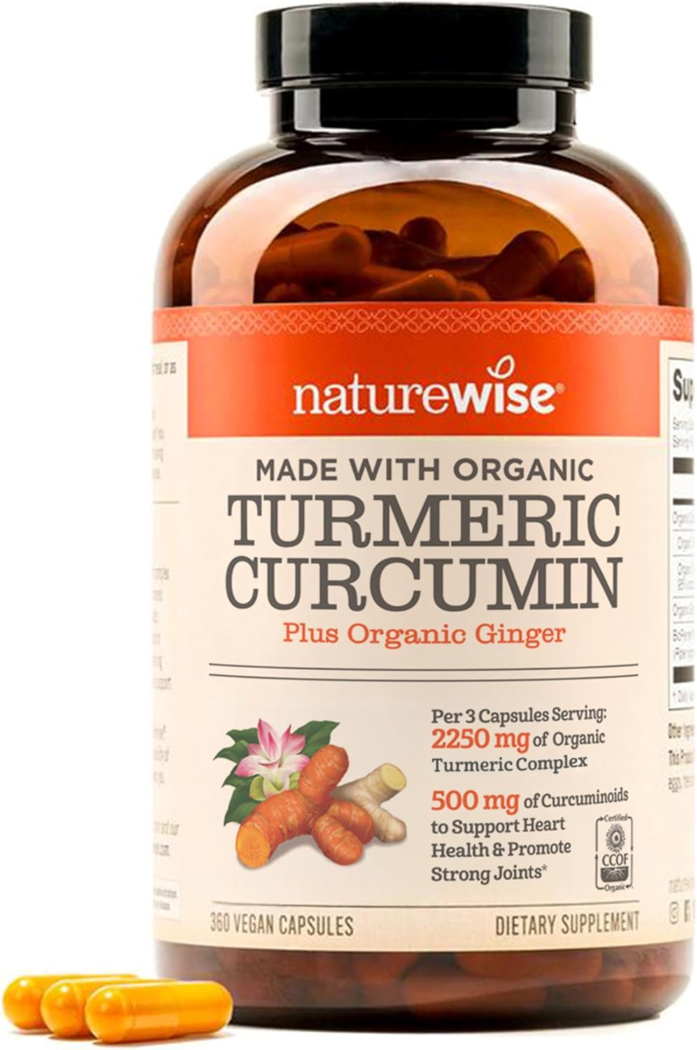 NatureWise Turmeric Curcumin 2250mg Supplement with BioPerine, 180 Capsules - Image 11