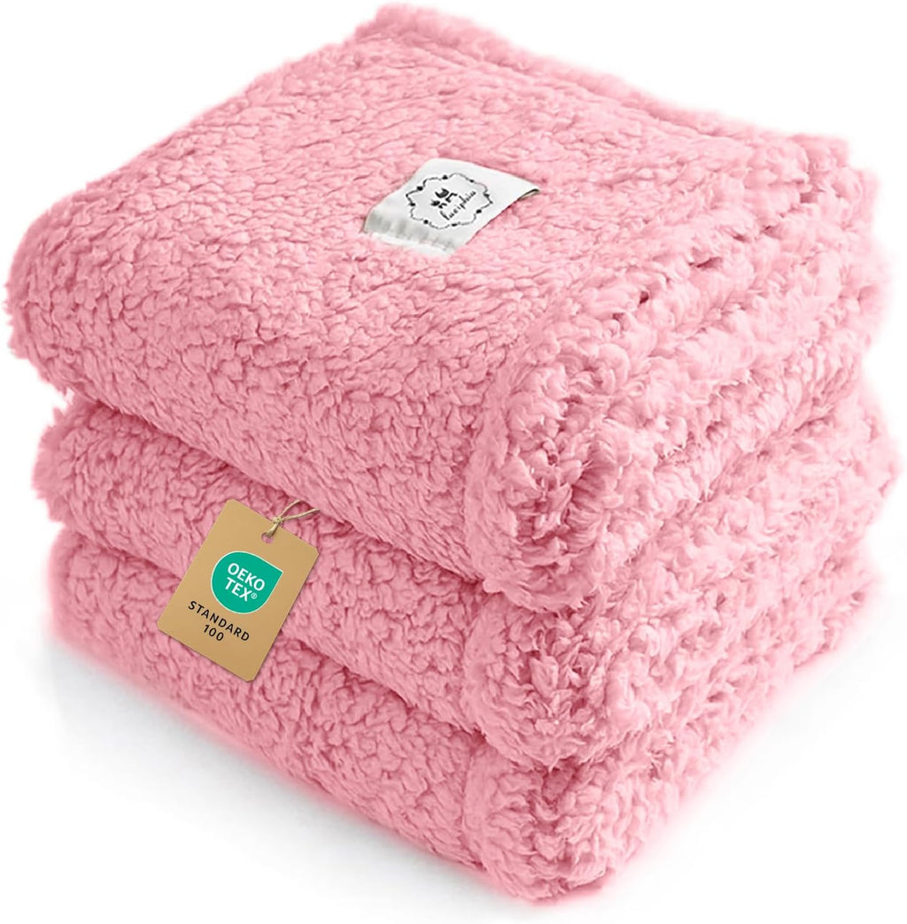 1 Pack 3 Calming Blankets Fluffy Premium Fleece Pet Blanket Soft Sherpa Throw for Dog Puppy Cat Beige Small (23" x16'') - Image 13