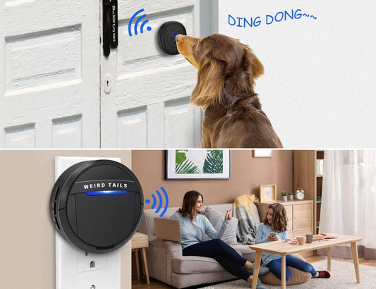 Weird Tails doorbell receiver plugged into a wall outlet