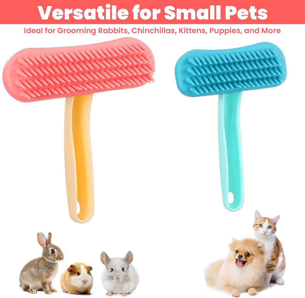 HekouJiub authentic USA imported small pet grooming kit packaging containing two colorful silicone combs