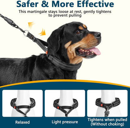 Adjustable nylon webbing detail on black dog training collar