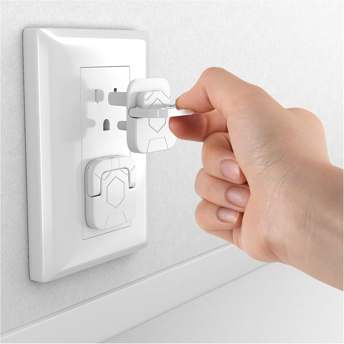4our Kiddies Baby Proof Outlet Covers front view of sixty pack babyproofing kit