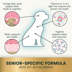 Senior dog enjoying VetriScience nutritional health chews