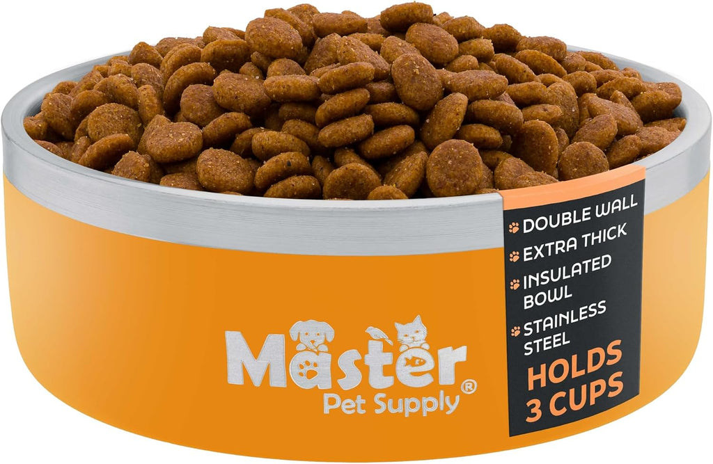 Master Pet Supply Stainless Steel Dog Bowls - 25 oz, Heavy Duty - Black Velvet, Double Wall Extra-Thick Insulated, Non-Slip Pet Water Bowl for Dogs, Cats & Pets, Anti Rust Metal, Dish Washer Safe - Image 14