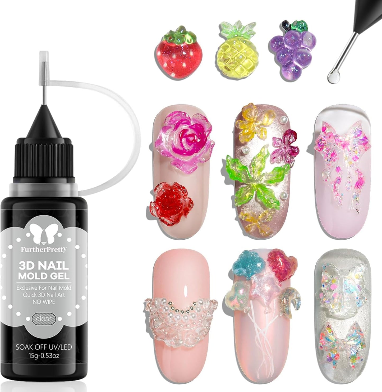 Krishna Enterprises 3D Nail Mold Gel clear bottle front view