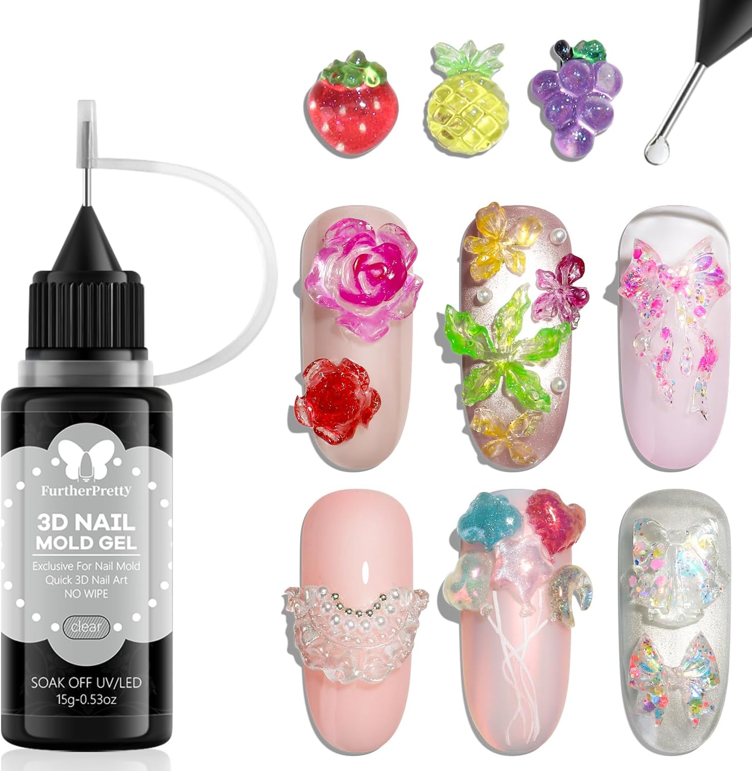 Krishna Enterprises 3D Nail Mold Gel clear bottle front view