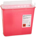 McKesson Prevent Sharps Container 5 quart front view for biohazard disposal.
