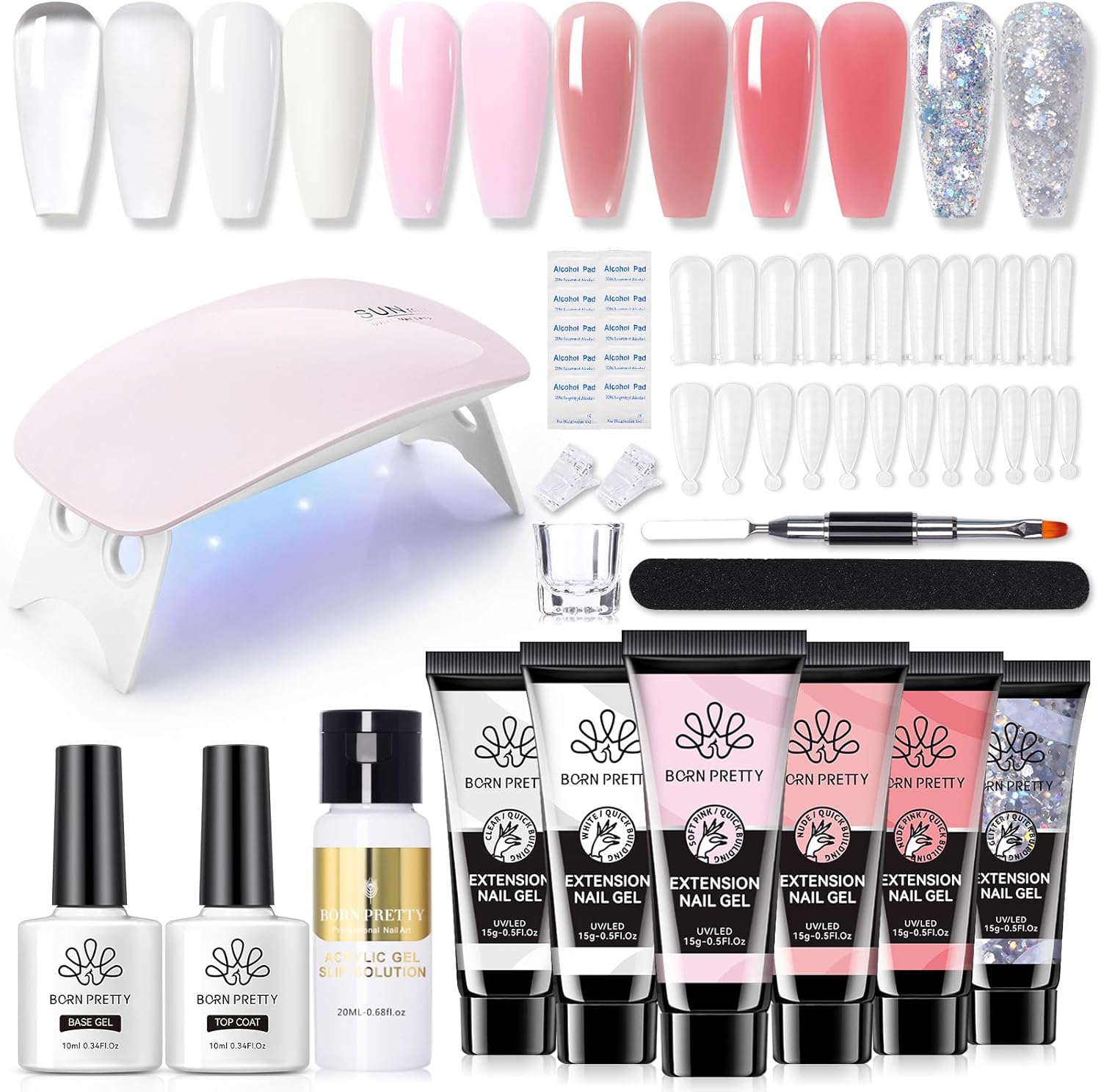 Born Pretty poly nail extension gel kit front view