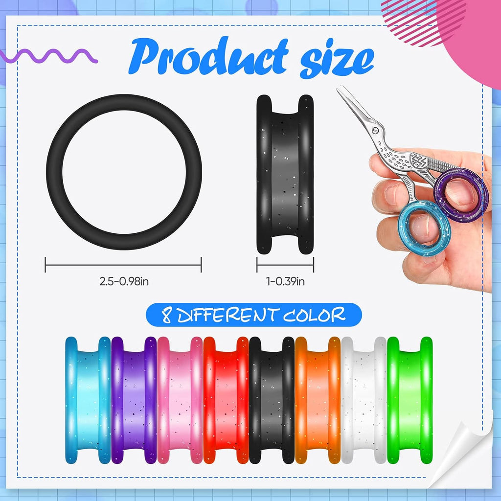 Close up of soft silicone pet grooming shear thumb inserts showing flexible material