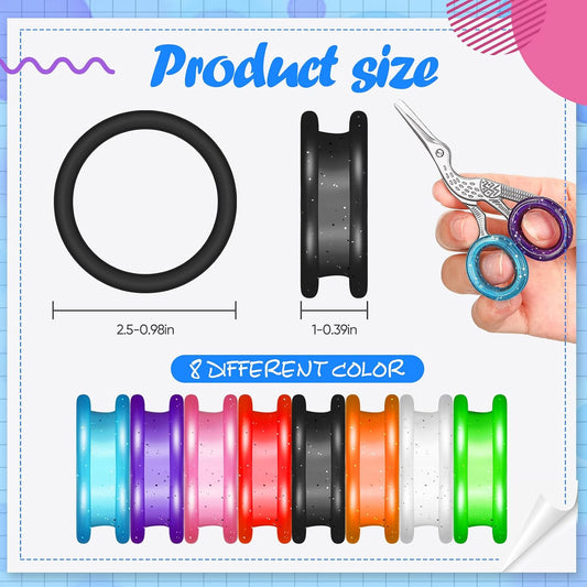 Close up of soft silicone pet grooming shear thumb inserts showing flexible material
