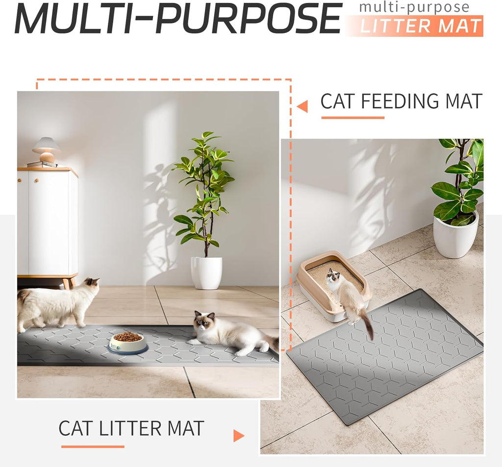 Bulkniu grey pet mat showcasing dual use as a comfortable massage resting pad for cats.