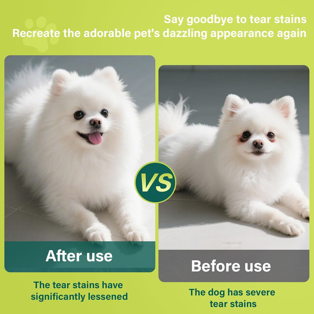 Premium USA imported dog tear stain prevention chews for light coats