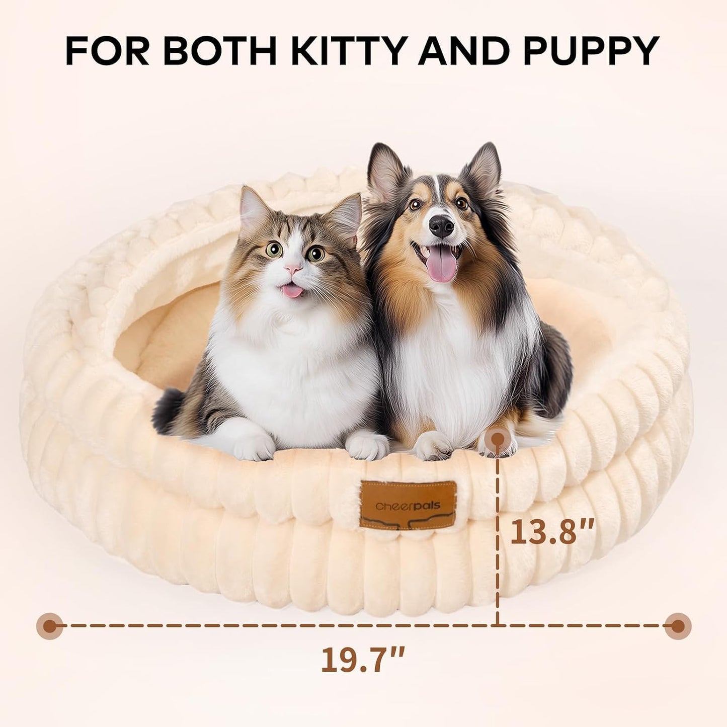 Bottom view of Cheerpals cat cave bed showing non-slip base