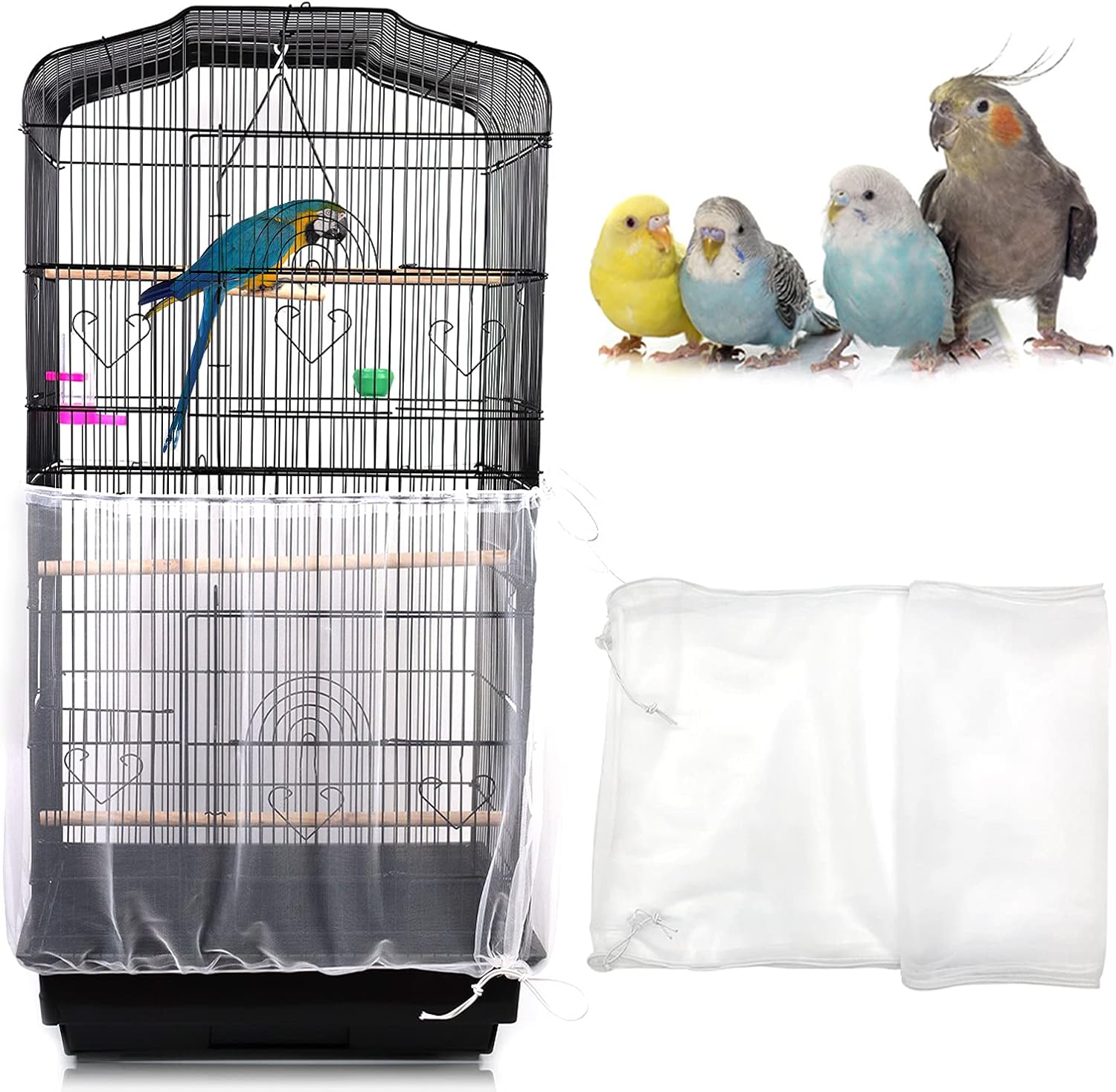 Daoeny Universal Bird Cage Cover front view on cage