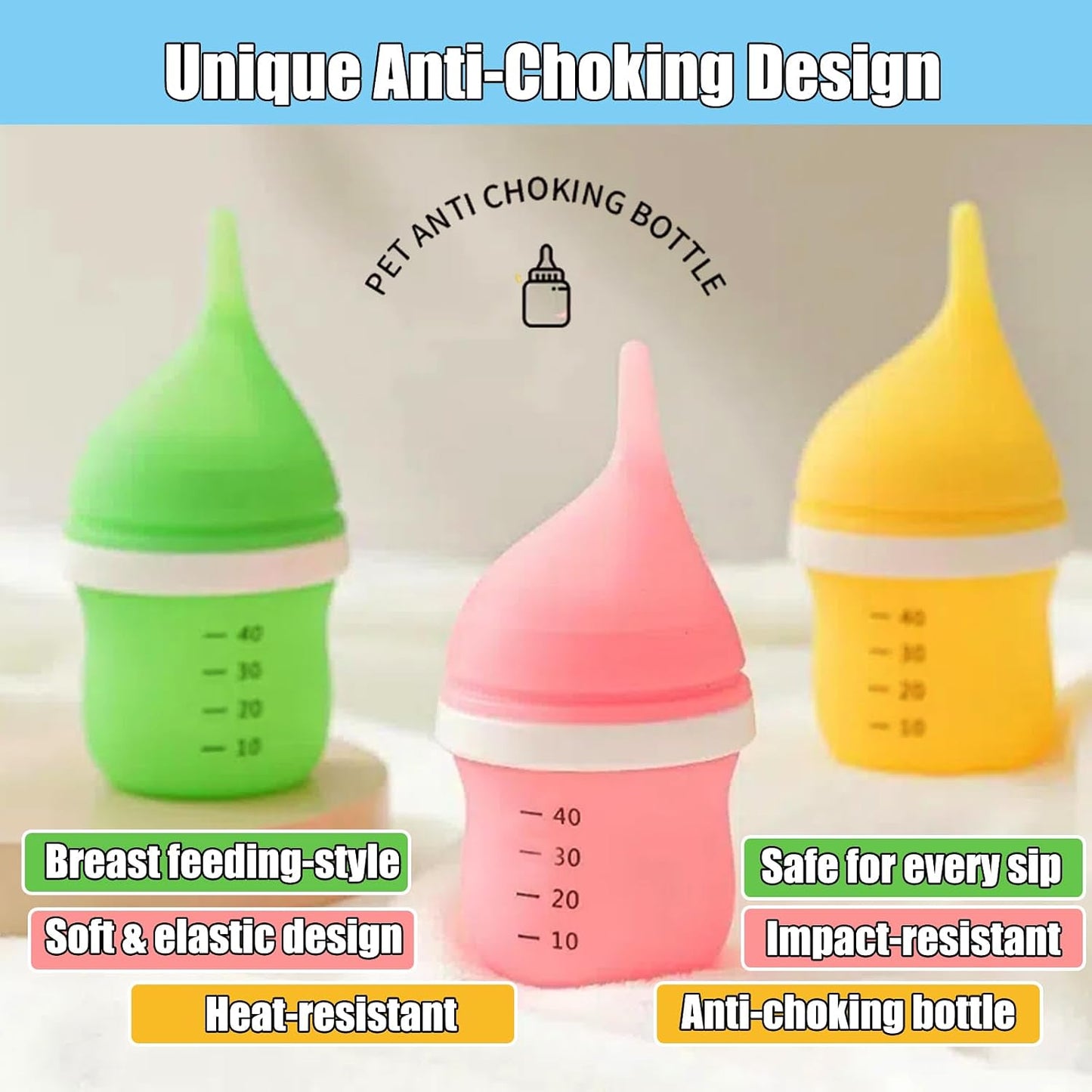 Wide base easy to clean small pet formula milk feeder
